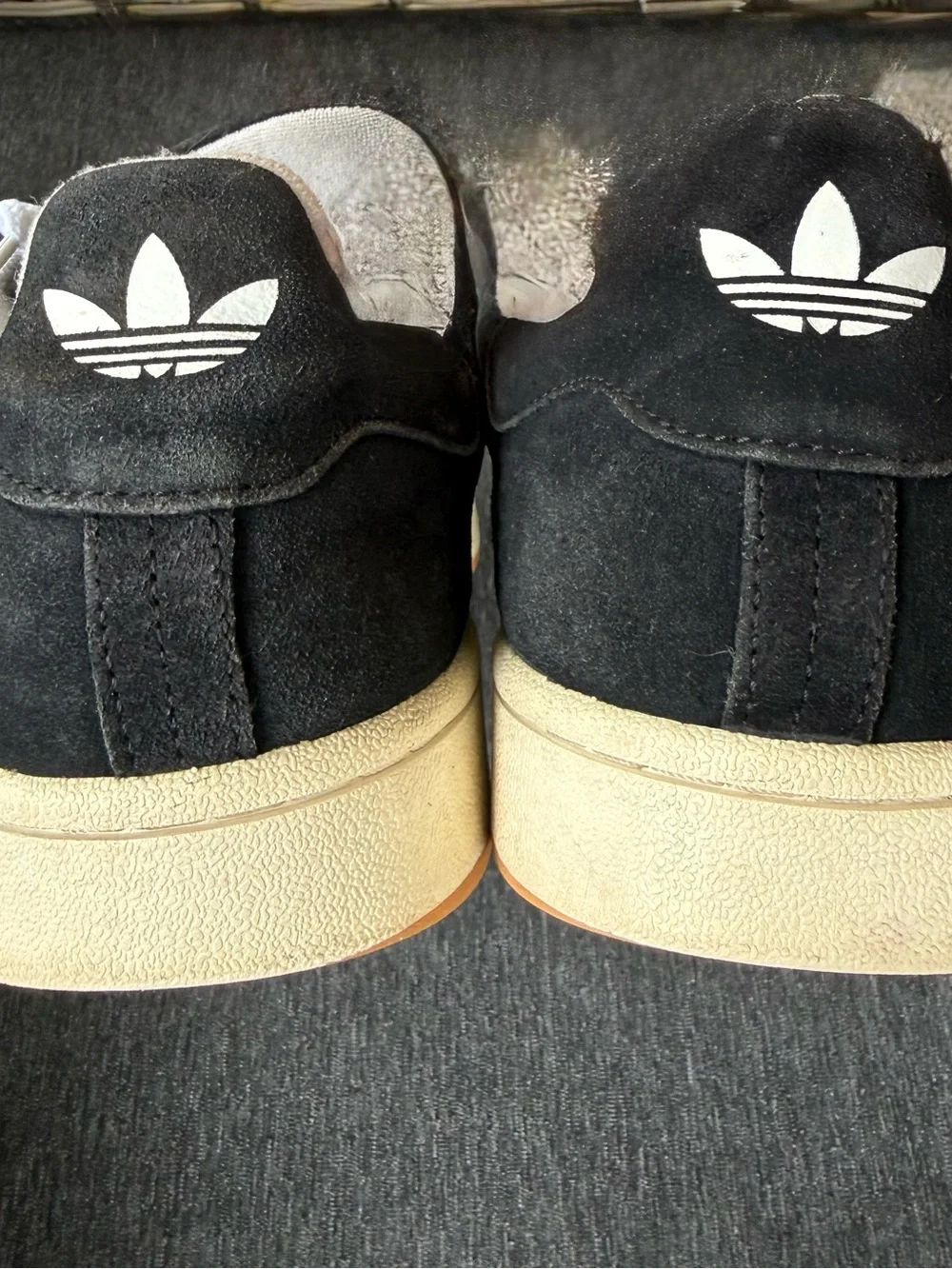 adidas Black and White Suede Low-Top Sneakers
